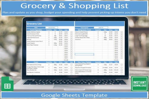 Download Editable Grocery List I Google Sheets - Premium Resources