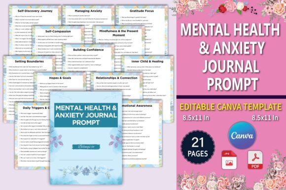 Download Mental Health &amp; Anxiety Journal Prompt - Mental health Collection