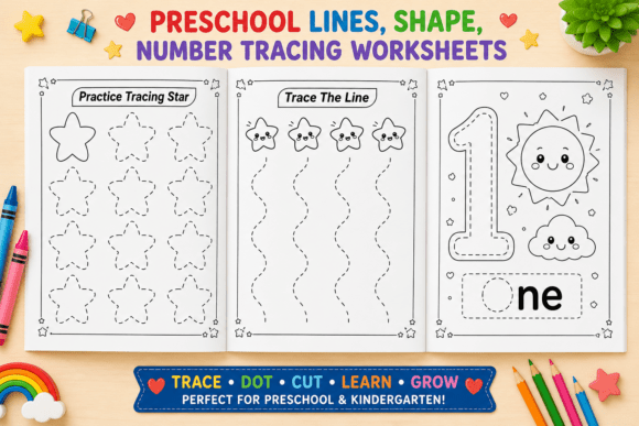 Download Line, Shape, Number Tracing Worksheets - Sheets Collection
