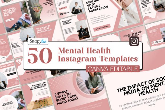 Download Mental Health Instagram Canva Templates - Mental health Collection