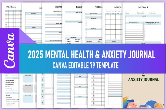 Download 2025 Mental Health &amp; Anxiety Journal - Mental health Collection