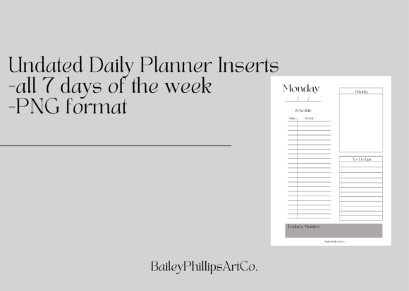 Download Undated Daily Planner Inserts - Daily planner inserts Collection