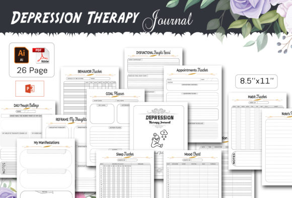 Download Depression Therapy Journal Bundle Sheets - Sheets Collection