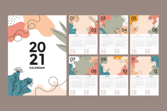 Download Wall Calendar 2021 Design Graphic - Graphic Collection