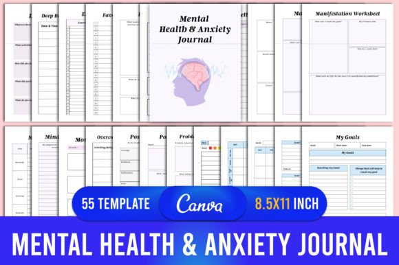 Download Mental Health &amp; Anxiety Journal Canva - Mental health Collection